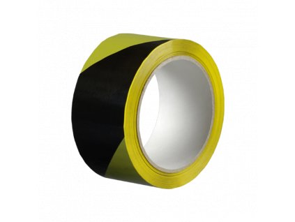 Lepicí páska výstražná 50 mm, délka 66 m žluto – černá / levá