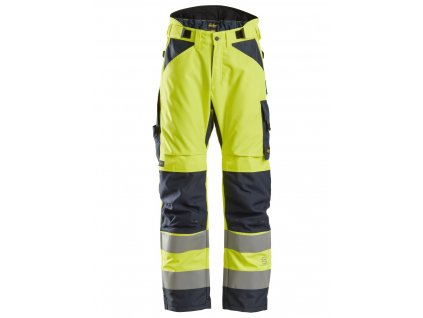 Reflexní kalhoty AllroundWork zimní 37.5®, třída 2 žluté vel. XS Snickers Workwear