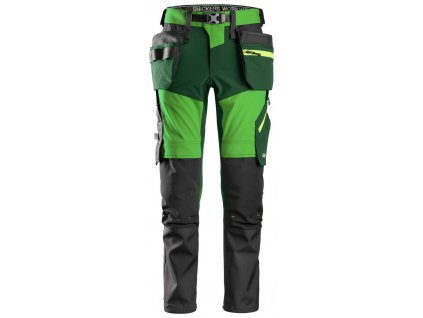 Kalhoty FlexiWork+ Stretch softshell s PK zelené Snickers Workwear
