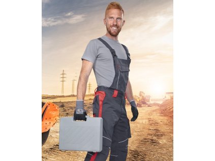 Kalhoty s laclem ARDON®NEON prodloužené šedo-červená (Velikost S)