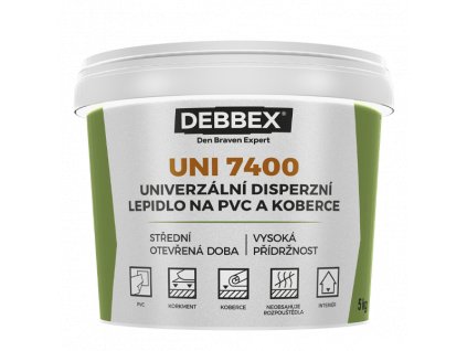 Univerzální disperzní lepidlo na PVC a koberce UNI 7400 1 kg kbelík světle béžová