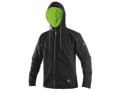 Mikina CXS HARRISON, pánská, černo-zelená (Velikost S)