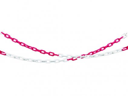 PVC řetěz, červeno-bílý 1metr (Velikost 29x49 mm)