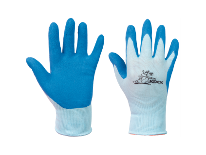 CHUNKY rukavice nylon. latex. dlaň (Velikost 4, Barva modrá)