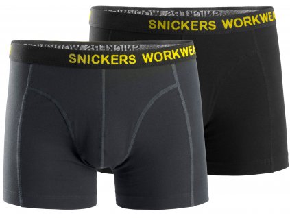 Boxerky elastické 2-pack tmavě šedé/černé vel. S Snickers Workwear