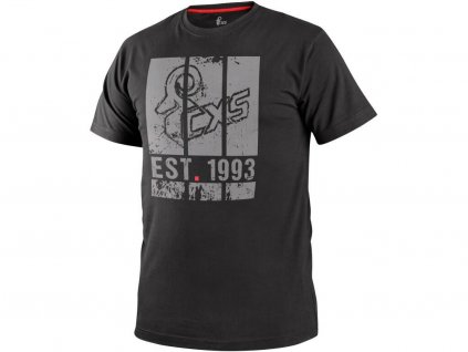 Tričko CXS WILDER, krátký rukáv, potisk CXS logo, černé (Velikost S)