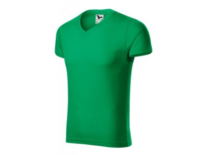 Slim Fit V-neck tričko pánské (Velikost S, Barva bílá)