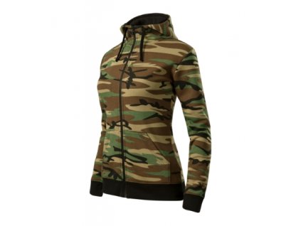 Camo Zipper mikina dámská (Velikost XS, Barva camouflage gray)