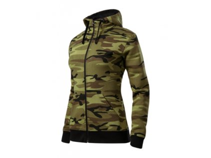 Camo Zipper mikina dámská (Velikost XS, Barva camouflage gray)