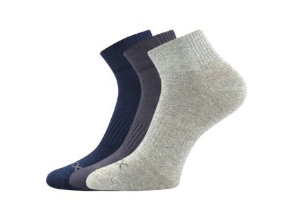 VOXX Ponožky bavlněné sportovní BADDY B 3pár BÍLÉ (Velikost 35-38 (23-25), Barva černá)