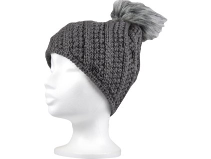 VOXX Čepice dámská pletená ENCORE s bambulí BÉŽOVÁ (Velikost uni, Barva béžová)