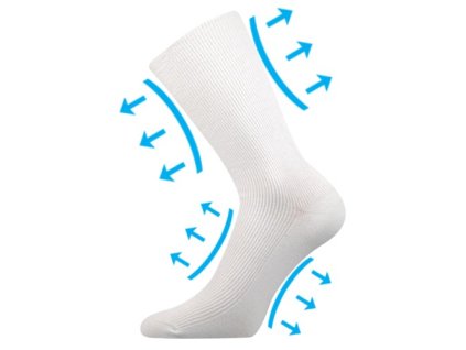 Ponožky extra roztažné OREGAN pro diabetiky BÍLÉ (Velikost 35-38 (23-25), Barva černá)