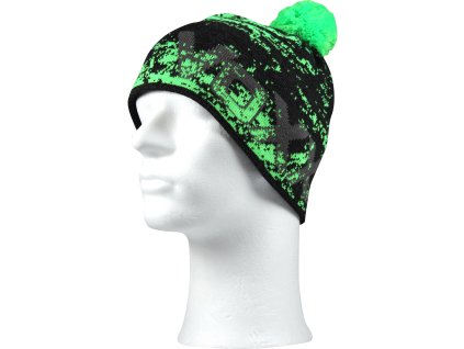 VOXX Čepice pánské pletená REGALE s bambulkou zelená (Velikost uni, Barva neon zelená)