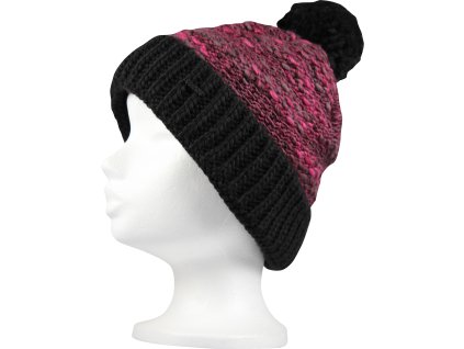 VOXX Čepice dámská pletená OPTIMA s bambulí MAGENTA (Velikost uni, Barva magenta)