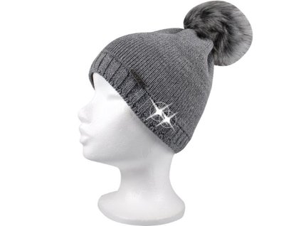 VOXX Čepice dámská pletená FRONTERA bílá se stříbrnou (Velikost uni, Barva bílá)