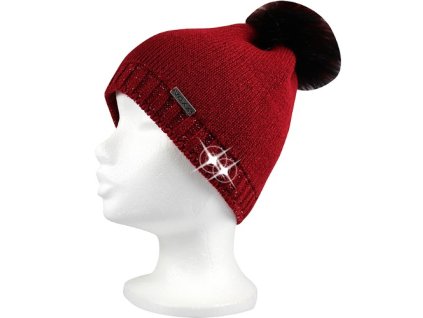 VOXX Čepice dámská pletená FRONTERA bílá se stříbrnou (Velikost uni, Barva bílá)