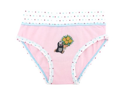 Kalhotky dívčí KR 006 s obrázkem Krtka BÍLÉ (Velikost 110-116, Barva vzor B - modrá)