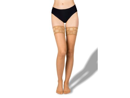 Samodržící punčochy LADY hold-ups 20 DEN BEIGE (tělové) (Velikost S, Barva beige)