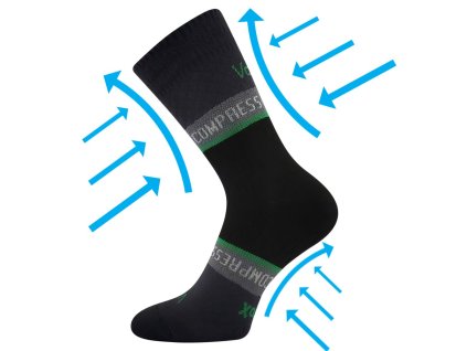 VOXX Ponožky kompresní FIXAN sportovní BÍLÉ (Velikost 35-38 (23-25), Barva černá)