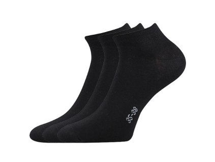 Ponožky nízké jednobarevné HOHO 3pack BÍLÉ (3 páry) (Velikost 35-38 (23-25), Barva černá)