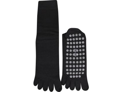 Ponožky prstové bavlněné PRSTAN 03 s ABS ČERNÉ (Velikost 36-41 (23,5-27), Barva černá)