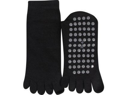 Ponožky prstové bavlněné PRSTAN 06 nízké s ABS ČERNÉ (Velikost 36-41 (23,5-27), Barva černá)