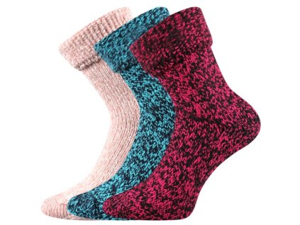 VOXX Ponožky silné domácí TERY mix (3 páry) (Velikost 35-38 (23-25), Barva mix barevné)