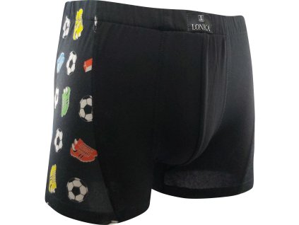 Boxerky pánské bavlněné KAMIL IMAGE černé FOTBAL (Velikost XXL, Barva fotbal)