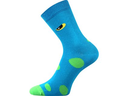 Ponožky dětské vtipné TWIDORIK s příšerou MODRÉ (3 páry) (Velikost 20-24 (14-16), Barva růžová)