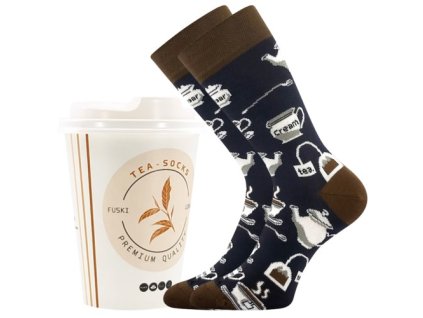 Ponožky v kelímku s motivem čaje TEA vzor 1 (Velikost 38-41 (25-27), Barva vzor 2)