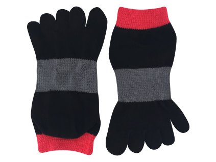 Ponožky prstové bavlněné PRSTAN 11 nízké S MAGENTOU (Velikost 36-41 (23,5-27), Barva šedá)