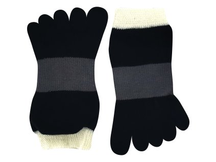 Ponožky prstové bavlněné PRSTAN 11 nízké S MAGENTOU (Velikost 36-41 (23,5-27), Barva šedá)