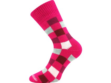 Ponožky silné domácí SPACÍ kostkované ČERNÉ (Velikost 35-38 (23-25), Barva kostka 02)