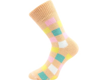 Ponožky silné domácí SPACÍ kostkované ČERNÉ (Velikost 35-38 (23-25), Barva kostka 02)