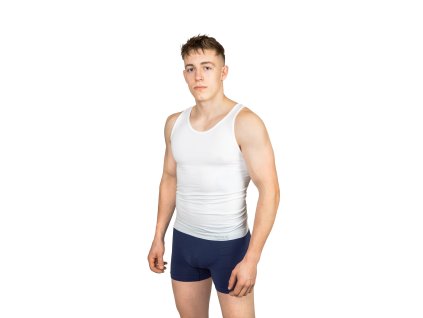 VOXX Nátělník pánský bambusový BAMBOO SEAMLESS 020 bezešvý WHITE (bílý) (Velikost L-XL, Barva bílá)