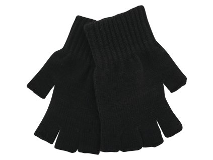VOXX Rukavice unisex pletené FINLES bez prstů ČERNÉ (Velikost dámská, Barva černá)
