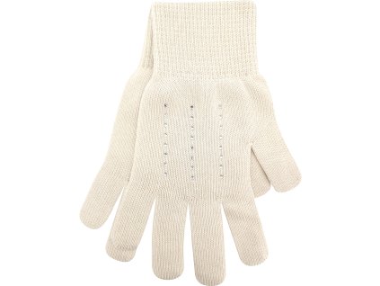 VOXX Rukavice dámské pletené LEAF s kamínky Swarovski ČERNÉ (Velikost uni, Barva černá)