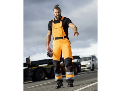 Reflexní kalhoty s laclem ARDON®SIGNAL+ oranžovo-černá (Velikost 44)