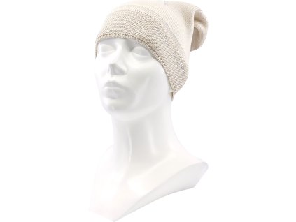 VOXX Čepice dámská pletená MICRA bavlněná s kamínky Swarovski ČERNÁ (Velikost uni, Barva černá)