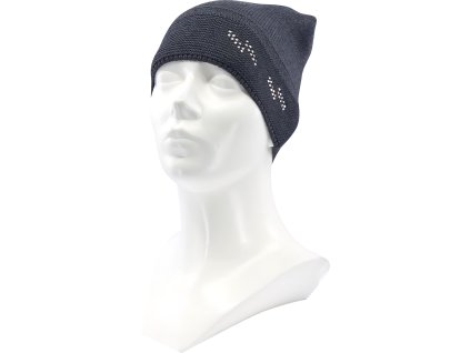 VOXX Čepice dámská pletená MICRA bavlněná s kamínky Swarovski ČERNÁ (Velikost uni, Barva černá)