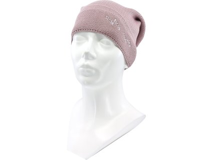 VOXX Čepice dámská pletená MICRA bavlněná s kamínky Swarovski ČERNÁ (Velikost uni, Barva černá)