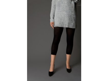 Punčochové kratší legíny MICRO leggins 50 DEN CAPRI NERO (černé) (Velikost S, Barva nero)
