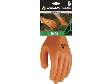 DPVE716 RUKAVICE CELOMÁČENÉ NITRILOVÉ PĚNY (Velikost 7, Barva oranžová)