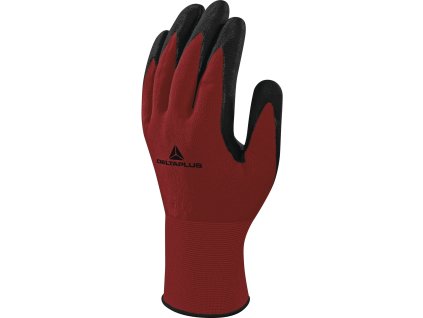DPVE724RO RUKAVICE ÚPLETOVÉ POLYESTEROVÉ/SPANDEX - NA DLANÍCH POVLAK + ZOUBKY NITRIL