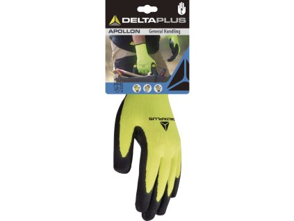 DPVV733 RUKAVICE ÚPLETOVÉ POLYESTEROVÉ -NA DLANÍCH PĚNOVÝ LATEXOVÝ POVLAK