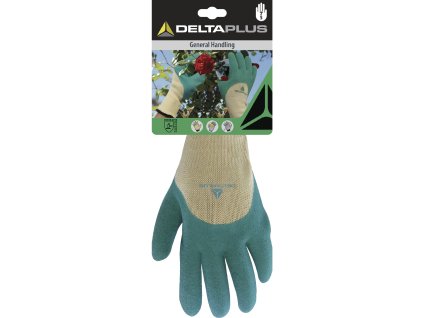 DPVV831 RUKAVICE ÚPLETOVÉ POLYESTER/BAVLNA -NA DLANÍCH, PRSTECH AČÁSTI HŘBETU LATEXOVOU POVLAK