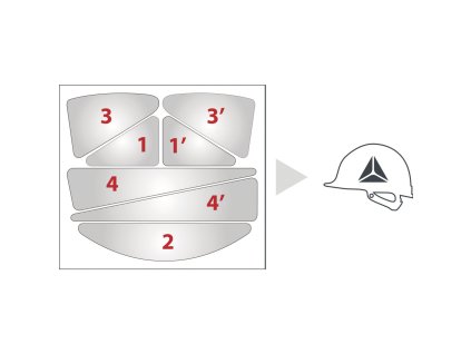 HESTICKER BALENÍ NÁLEPEK PRO BEZPEČNOSTNÍ PŘILBY (Velikost -, Barva metalická šedá)