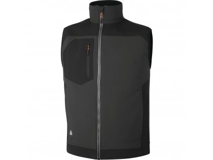 HOLEN VESTA, „SOFTSHELL“ POLYESTER / ELASTAN, TŘÍVRSTVÝ MATERIÁL (Velikost XXL, Barva šedá-černá)