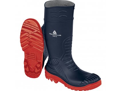 IRON S5 SRC BEZPEČNOSTNÍ OBUV ZPVC - S5SRC (Velikost 38, Barva námořnická modrá-červená)