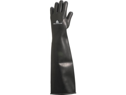 LA600 RUKAVICE, ZESÍLENÝ LATEX - DÉLKA 60CM (Velikost 10, Barva černá)